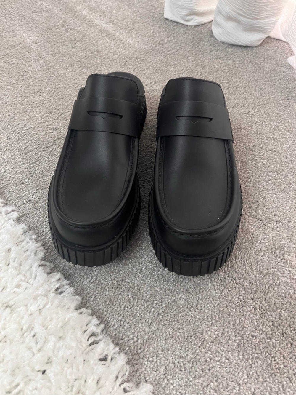 Sorel Black Platform Penny Loafers for Women
